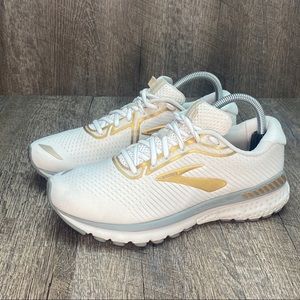 Brooks Adrenaline GTS 20 Women’s Size 8.5 Running Shoes Sneakers White Gold